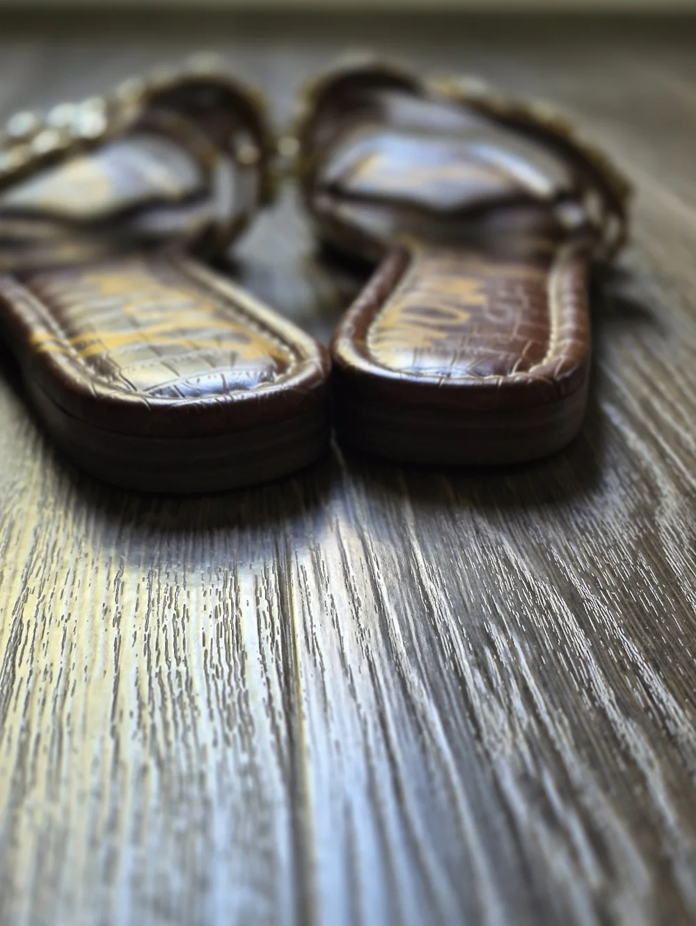 Sam Edelman Bay Sandals Slides. Tan With Crystals Rhinestones Size 9 - Picture 6 of 8